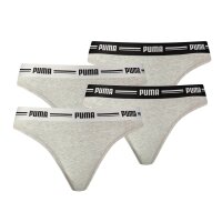 PUMA Damen String - Iconic, Soft Cotton Modal Stretch, 4er Pack Grau S