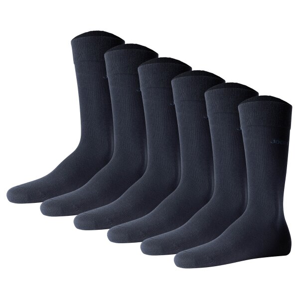 JOOP! Unisex Socks, pack of 6 - Premium Essential Organic Cotton Socks, logo, single color Dark Blue 39-42 (UK 6-8)