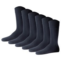 JOOP! Unisex Socken, 6er Pack - Premium Essential Organic Cotton Socks, Logo, einfarbig Dunkelblau 39-42