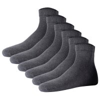 JOOP! Unisex Quarter-Socken, 6er Pack - Premium Essential Organic Cotton Quarter, Logo, einfarbig Anthrazit meliert 35-38