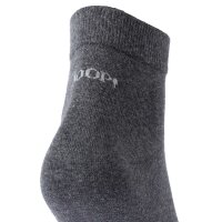 JOOP! Unisex Quarter-Socken, 6er Pack - Premium Essential Organic Cotton Quarter, Logo, einfarbig Anthrazit meliert 35-38