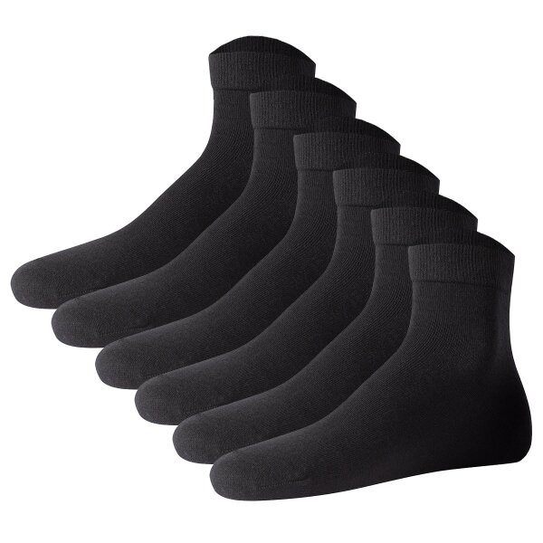 JOOP! Unisex Quarter-Socken, 6er Pack - Premium Essential Organic Cotton Quarter, Logo, einfarbig Schwarz 35-38