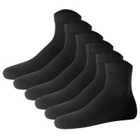 JOOP! Unisex Quarter Socks, pack of 6 - Premium Essential Organic Cotton Quarter, logo, single color Black 35-38 (UK 3-5,5)