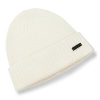 BOSS Mens Hat, Virgin Wool - Fati, Beanie, Ribbed Knit, One Size, Solid Colour White