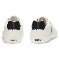 BOSS mens low-top sneaker - Aiden Tenn grltp, trainers, imitation leather, logo White (Natur) EUR 41 (UK 7)