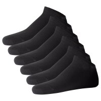 JOOP! Unisex Sneaker Socks, pack of 6 - Premium Essential Organic Cotton Sneaker, logo, single color Black 35-38 (UK 3-5,5)