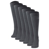 JOOP! Herren Kniestrümpfe, 6er Pack - Premium Essential Cotton Knee High, Logo, einfarbig Anthrazit meliert 39-42