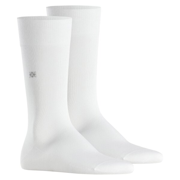 Burlington Mens Socks 2-pack - DUBLIN, Short Sock, Logo, One Size, plain White 40-46