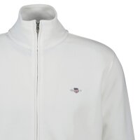 GANT Mens Sweat Jacket - REGULAR SHIELD FULL ZIP SWEAT, zip, stand-up collar White 2XL (XX-Large)