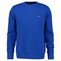 GANT Herren Sweatshirt - REGULAR SHIELD C-NECK SWEAT, Rundhals, Baumwoll-Mix Blau (Lapis) L