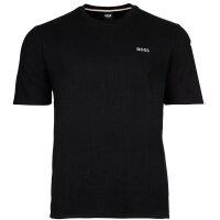 BOSS Herren T-Shirt, Waffeloptik -  Waffle T-Shirt, Logo, Rundhals, Logo, Baumwollmischung Schwarz S