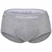 DOLCE & GABBANA Herren Slips, 3er Pack - Slip Brando, Stretch Baumwolle Schwarz/Weiß/Grau XXL