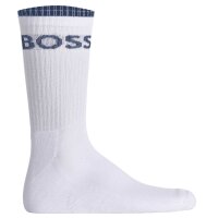 BOSS Herren Socken, 6er Pack - QS Stripe, kurze Länge, Logo, Baumwoll-Mix Schwarz/Weiß/Blau 43-46