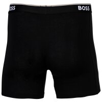 BOSS mens boxer shorts long, 3-pack - Power, Boxer Brief Long, cotton blend, logo, single-coloured Black S (Small)