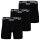 BOSS Herren Boxershorts lang, 3er Pack - Power, Boxer Brief Long, Baumwollmischung, Logo, einfarbig Schwarz XL