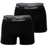 DOLCE & GABBANA Herren Boxershorts, 2er Pack - Regular Boxer, Stretch Baumwolle Schwarz L