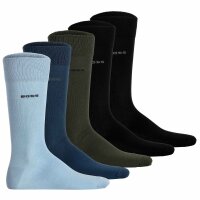 BOSS Herren Socken, 5er Pack - 5P RS Uni Colors CC, Baumwoll-Mix, Logo, einfarbig Schwarz/Blau/Grün 39-42