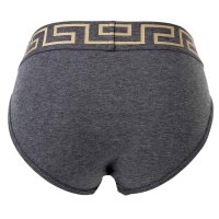 VERSACE Herren Slip, 3er Pack - TOPEKA, Baumwolle, einfarbig Schwarz/Grau/Weiß S