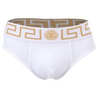 VERSACE Herren Slip, 3er Pack - TOPEKA, Baumwolle, einfarbig Schwarz/Grau/Weiß L