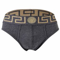 VERSACE Herren Slip, 3er Pack - TOPEKA, Baumwolle, einfarbig Schwarz/Grau/Weiß 2XL