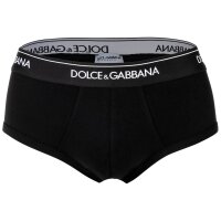 DOLCE & GABBANA mens briefs, 2-pack - Brando briefs, stretch cotton Black M (Medium)