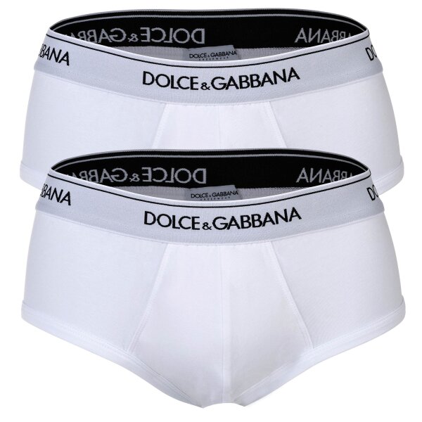 DOLCE & GABBANA mens briefs, 2-pack - Brando briefs, stretch cotton White XXL (XX-Large)