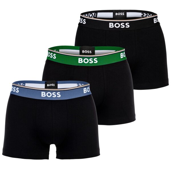 BOSS Herren Boxershorts, 3er Pack - Power, Boxer Brief, Logo, Baumwollmischung, einfarbig