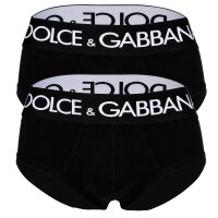 DOLCE & GABBANA mens briefs, 2-pack - Brando briefs, stretch cotton Black M (Medium)