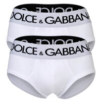 DOLCE & GABBANA Herren Slips, 2er Pack - Slip Brando, Stretch Baumwolle Weiß L