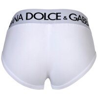 DOLCE & GABBANA mens briefs, 2-pack - Brando briefs, stretch cotton White L (Large)