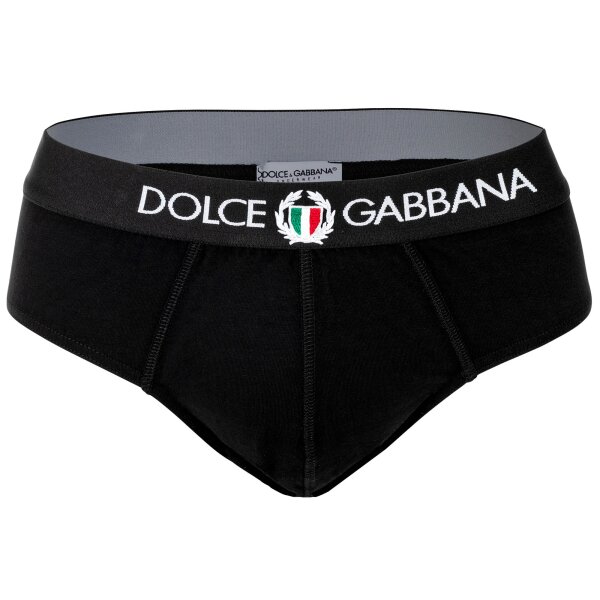 DOLCE & GABBANA mens briefs - Medio briefs, stretch cotton Black XL (X-Large)