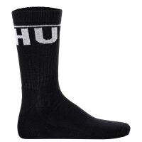 HUGO mens socks, 3-pack - QS Rib Label CC, ribbed, logo, cotton blend Black 39-42 (UK 5-8.5)