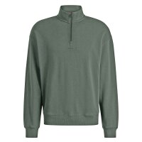 HUGO Herren Sweatshirt mit Half-Zip-Kragen - Durty244, Stehkragen, Logo, Baumwolle Grün L