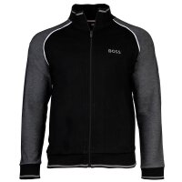 BOSS Herren Sweatjacke - Tracksuit Jacket, Stehkragen, Zip, Logo, Baumwoll-Mix Schwarz M
