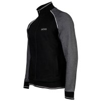 BOSS Herren Sweatjacke - Tracksuit Jacket, Stehkragen, Zip, Logo, Baumwoll-Mix Schwarz M