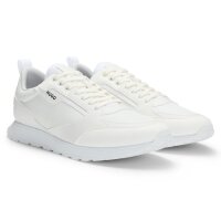 HUGO mens trainers - Icelin Runn mono, trainers, lacing, material mix, logo   White EU 44 (UK 9,5)