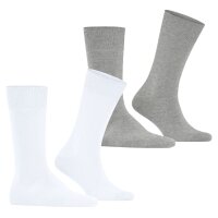 Burlington Men Socks Everyday 2er Pack - cotton, plain, onesize, 40-46 (6.5-11 UK) White/Grey