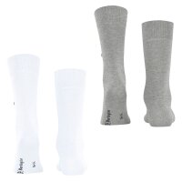 Burlington Men Socks Everyday 2er Pack - cotton, plain, onesize, 40-46 (6.5-11 UK) White/Grey