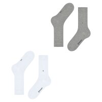 Burlington Men Socks Everyday 2er Pack - cotton, plain, onesize, 40-46 (6.5-11 UK) White/Grey