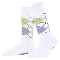 Burlington Ladies Socks, 2 Pack - Gift Set, Argyle, Rhombus, Onesize White/Grey 36-41 (UK 4-7.5)