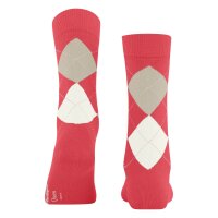 Burlington Damen Socken - Queen, Kurzstrümpfe, Baumwolle, Rautenmuster, Logoemblem Red/White 36-41