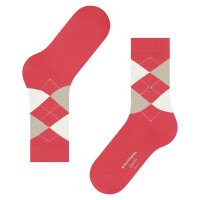 Burlington Damen Socken - Queen, Kurzstrümpfe, Baumwolle, Rautenmuster, Logoemblem Rot/Weiß 36-41