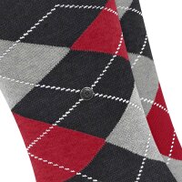Burlington Herren Socken, 2er Pack - Argyle, Clip, One Size, 40-46 Schwarz/Grau/Rot 40-46
