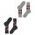 Burlington Herren Socken, 2er Pack - Argyle, Clip, One Size, 40-46 Schwarz/Grau/Rot 40-46