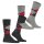 Burlington mens socks, 2-pack - Argyle, Clip, One Size, 40-46 Black/Grey/Red 40-46