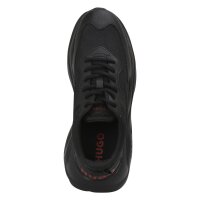 HUGO Herren Sneaker - Leon Runn cvpu, Turnschuhe, Schnürung, Materialmix, Logo Schwarz EU 41