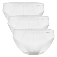 AMMANN Mens Briefs 3 pack - Cotton & More mini briefs, tone-on-tone stripes, cotton blend White M (Medium)