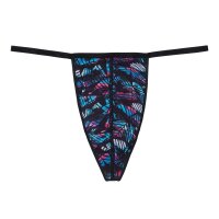 HOM Herren G-String - Blackrock, Tanga, Unterwäsche, gemustert Schwarz/Blau M