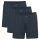 AMMANN Herren Boxershorts 3er Pack - Jersey Boxershorts Basic Cotton, lockerer Schnitt, Baumwolle Dunkelblau M