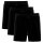 AMMANN Mens Boxer Shorts 3 pack - Basic Cotton jersey boxer shorts, loose cut, cotton Black M (Medium)